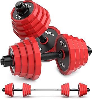 Amazon | Wolfyok ダンベル 可変式 3in1 バーベルにもなる 【スチール