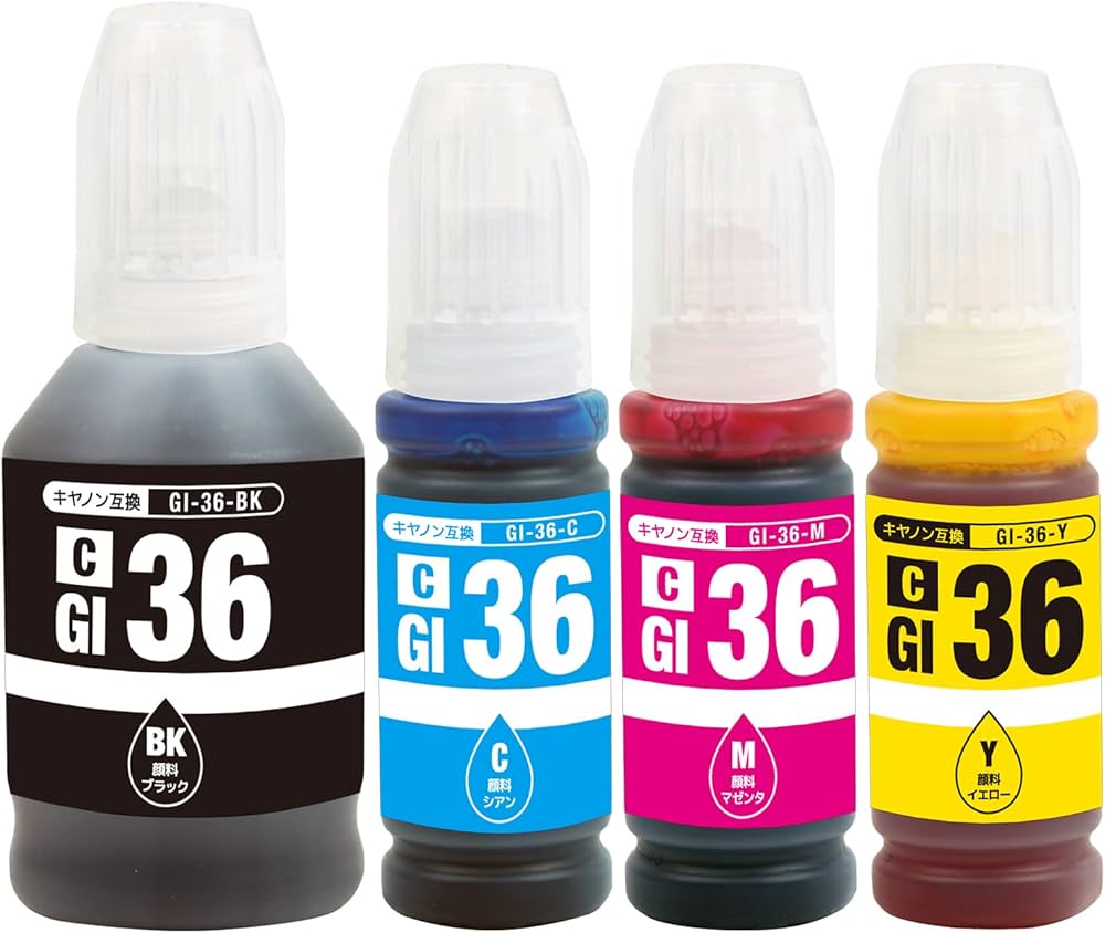 Amazon.co.jp: Canon キャノン GI-36 (BK/ブラック) + GI-36 (C/M/Y