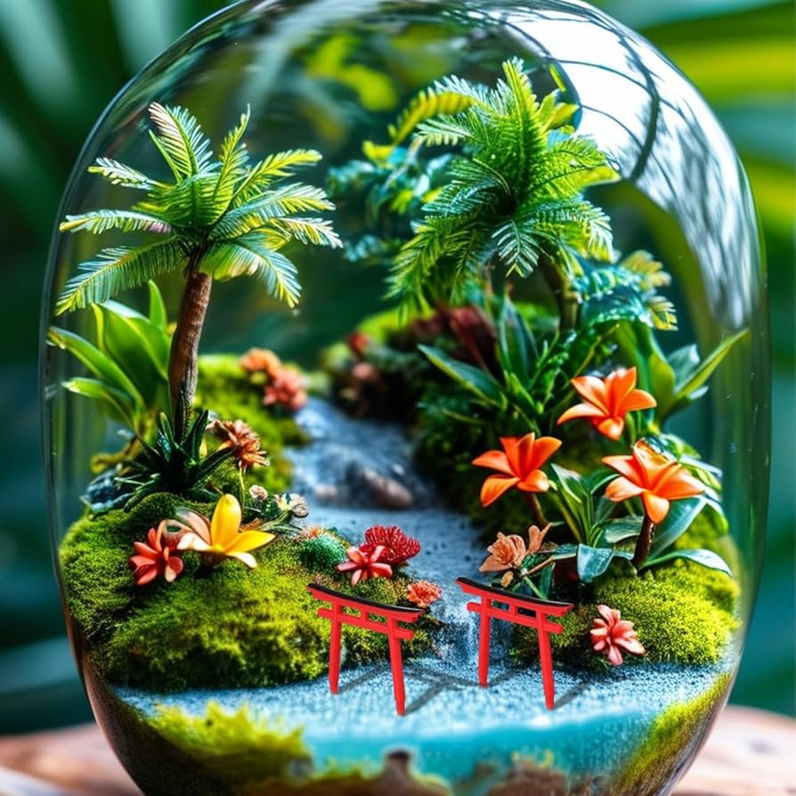 Amazon.co.jp: CALLARON 鳥居 ミニチュア 4個セット 水槽 オブジェ