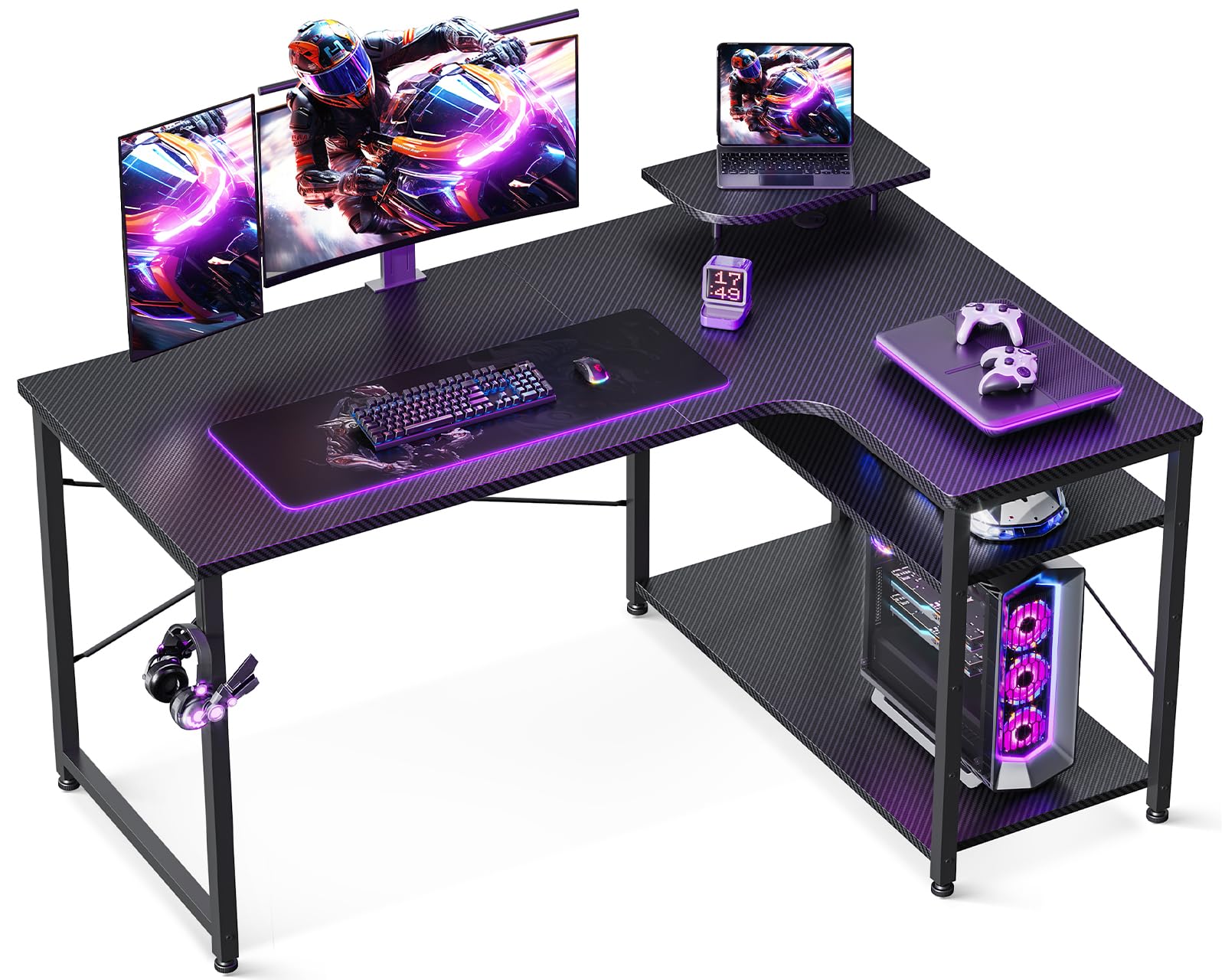 Amazon | ODK ゲーミングデスク l字 パソコンデスク 幅110 机 デスク