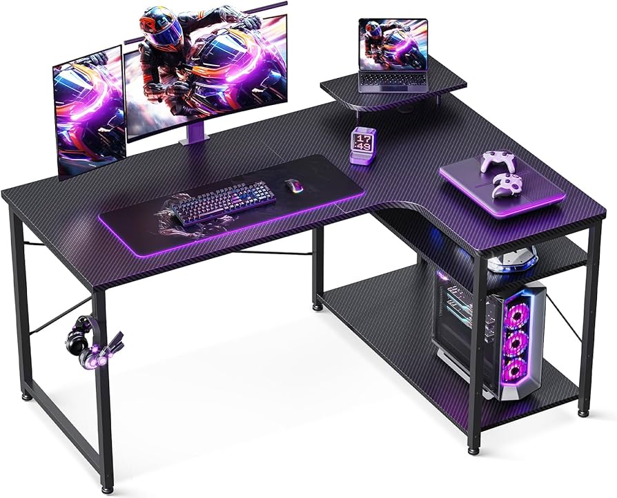 Amazon | ODK ゲーミングデスク l字 パソコンデスク 幅110 机 デスク