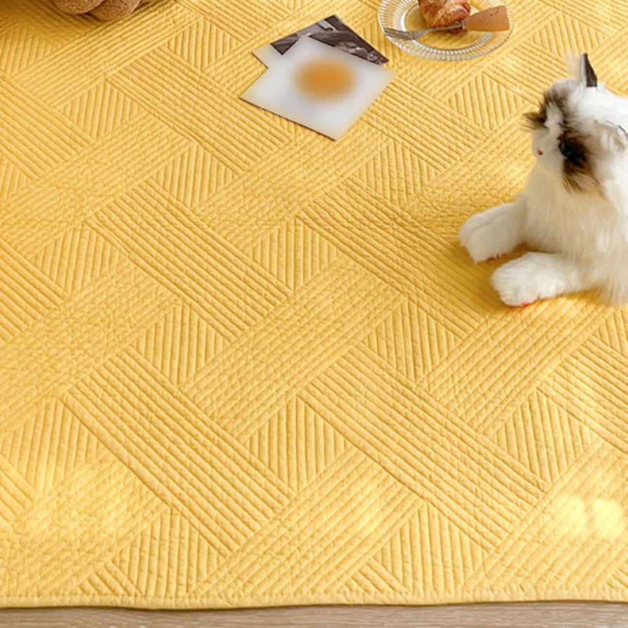 Amazon｜[XLOYP] 北欧 キルティングマット 花柄 ラグ プレイマット