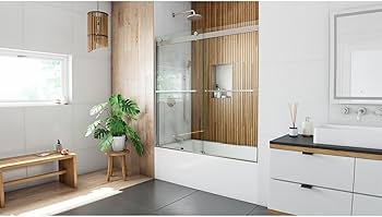 DreamLine Sapphire 56-60 in. W x 60 in. H Semi-Frameless Bypass