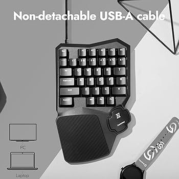 Amazon | LEMOKEY X0 片手ゲーミングキーボード 35キー 北向き 赤