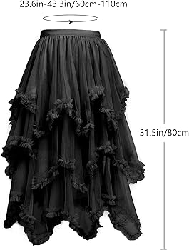 Amazon.com: DAZCOS Tulle Skirt for Women High Low Ruffle Elastic