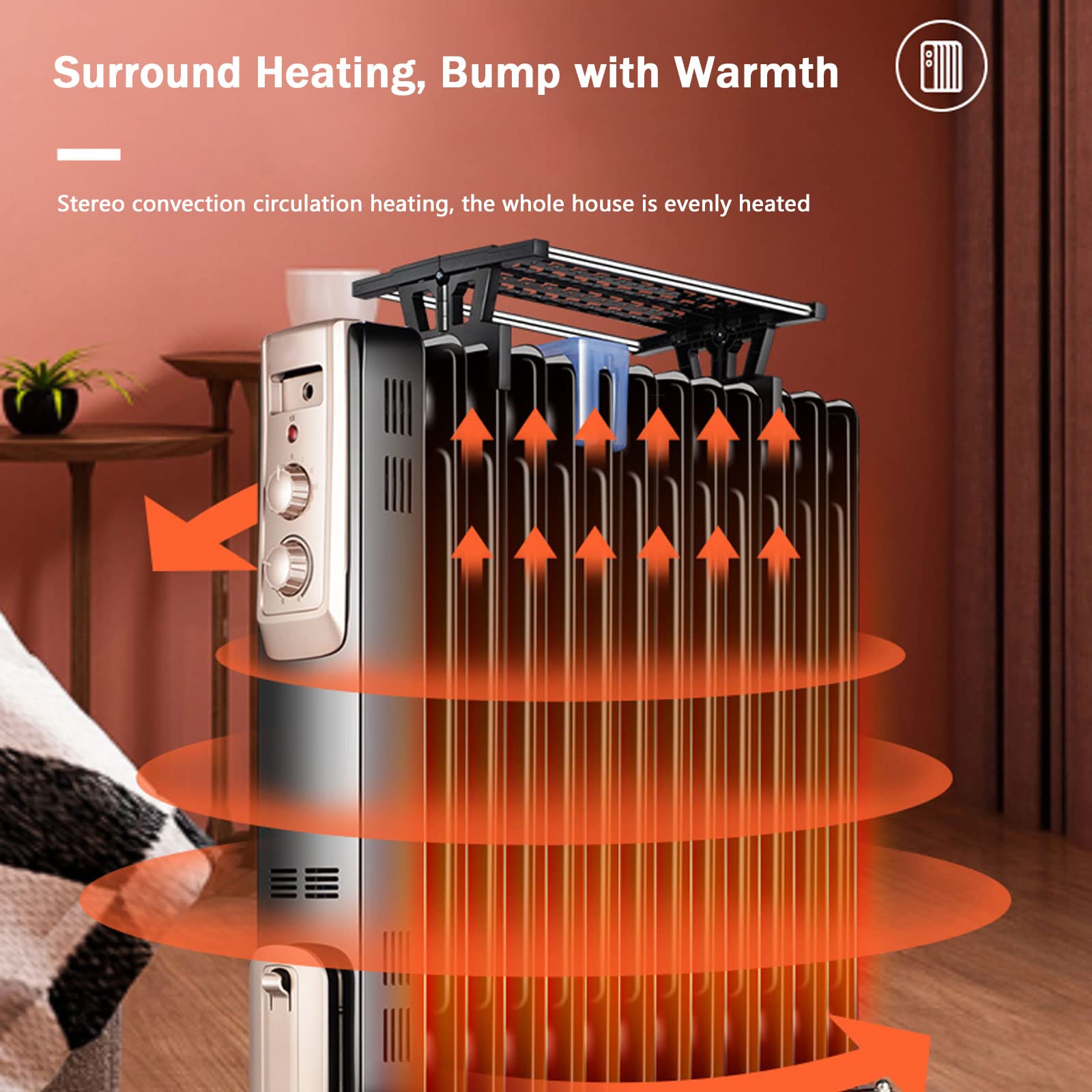 Amazon | オイルヒーター オイルフリーヒーター 2200W 13枚フィン