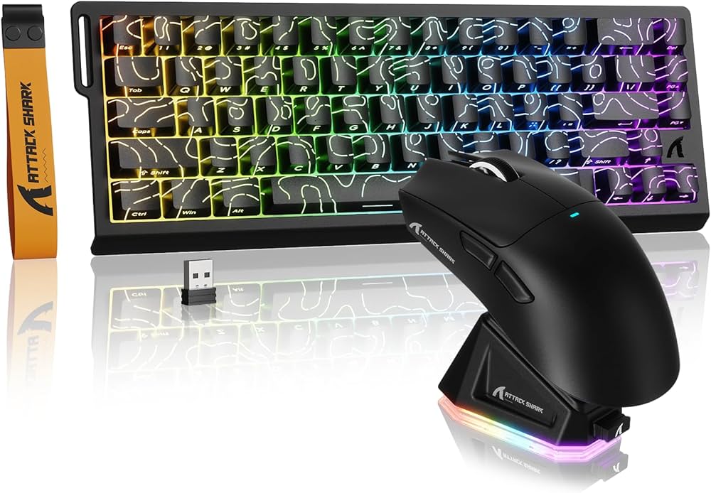 Amazon | ATTACK SHARK X68PROHE &X11ゲーミングキーボードマウス