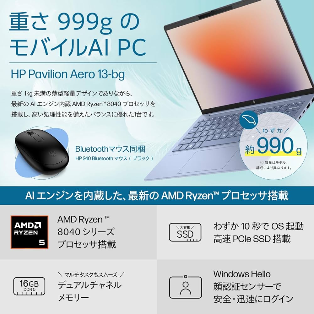 Amazon.co.jp: HP ノートパソコン Pavilion Aero 13-bg 13.3インチ