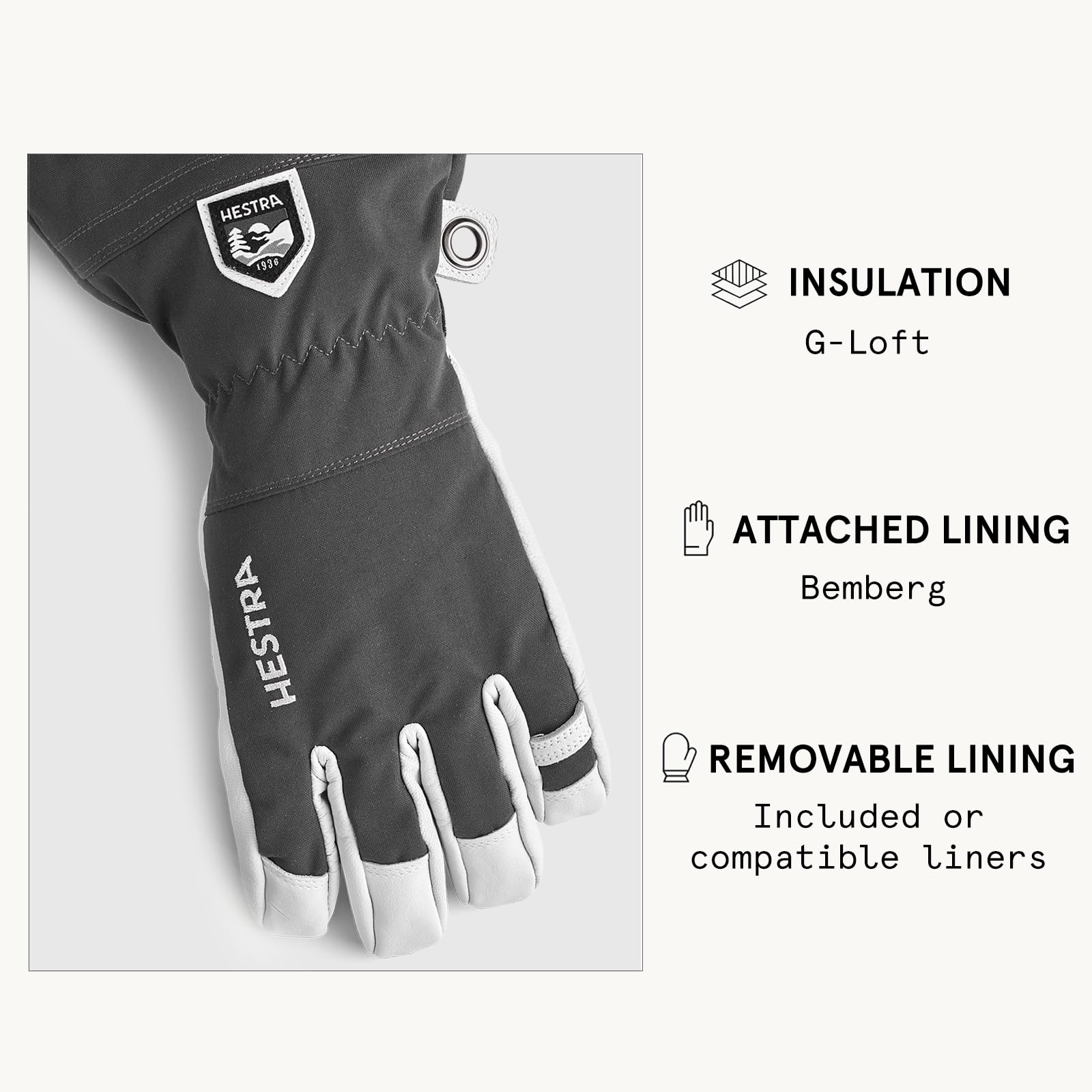 Amazon | HESTRA ヘストラ グローブ 30570 HELI SKI GREY サイズ6