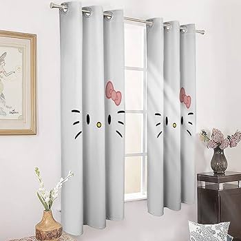 Amazon｜ハローキティカーテン 遮光 断熱 防寒 カーテン2枚セット 昼夜