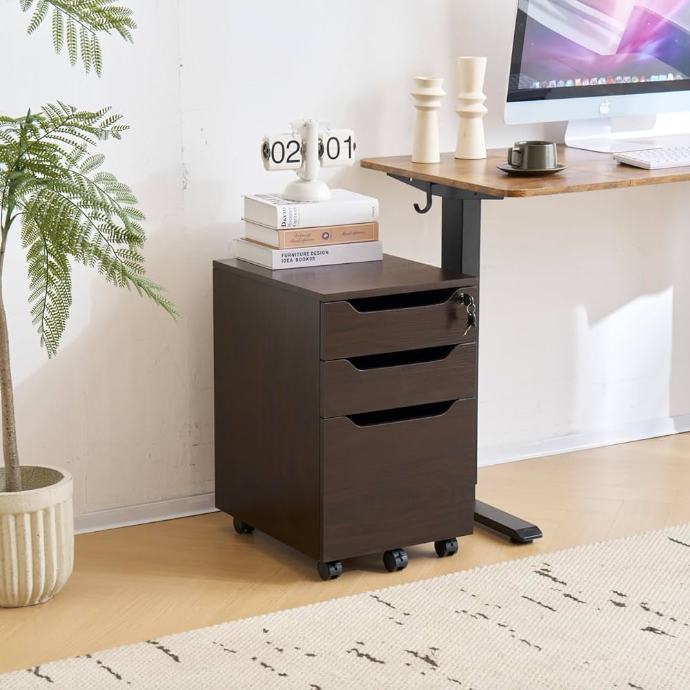 Amazon.co.jp: デスクワゴン サイドワゴン ラック 鍵付き 脇机