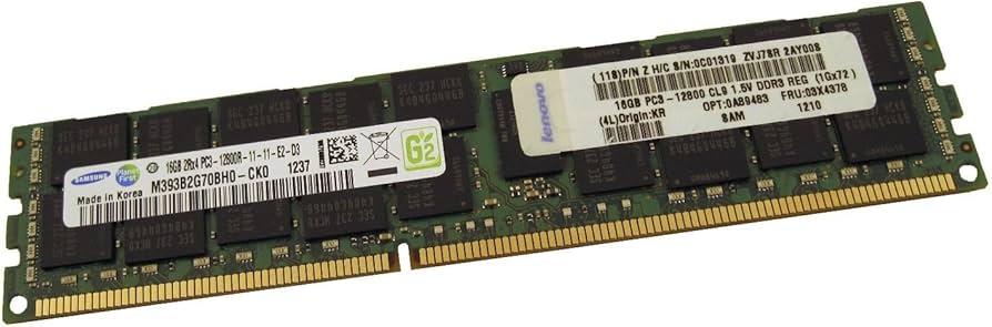 Samsung 16GB DDR3 1600MHz PC3-12800R ECC RDIMM 2Rx4 Dual Rank 1.5V