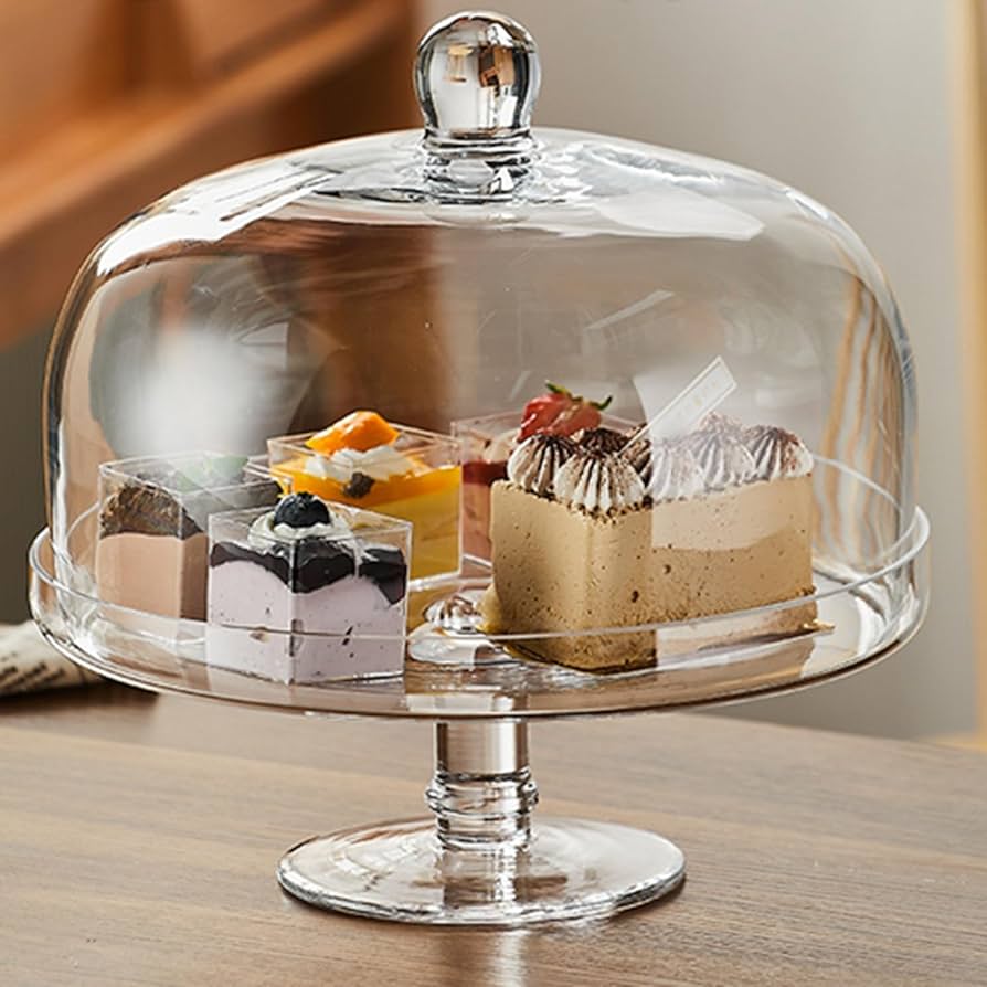 Amazon｜ケーキドーム ケーキスタンド 円形 ガラス ドーム蓋付 カップ