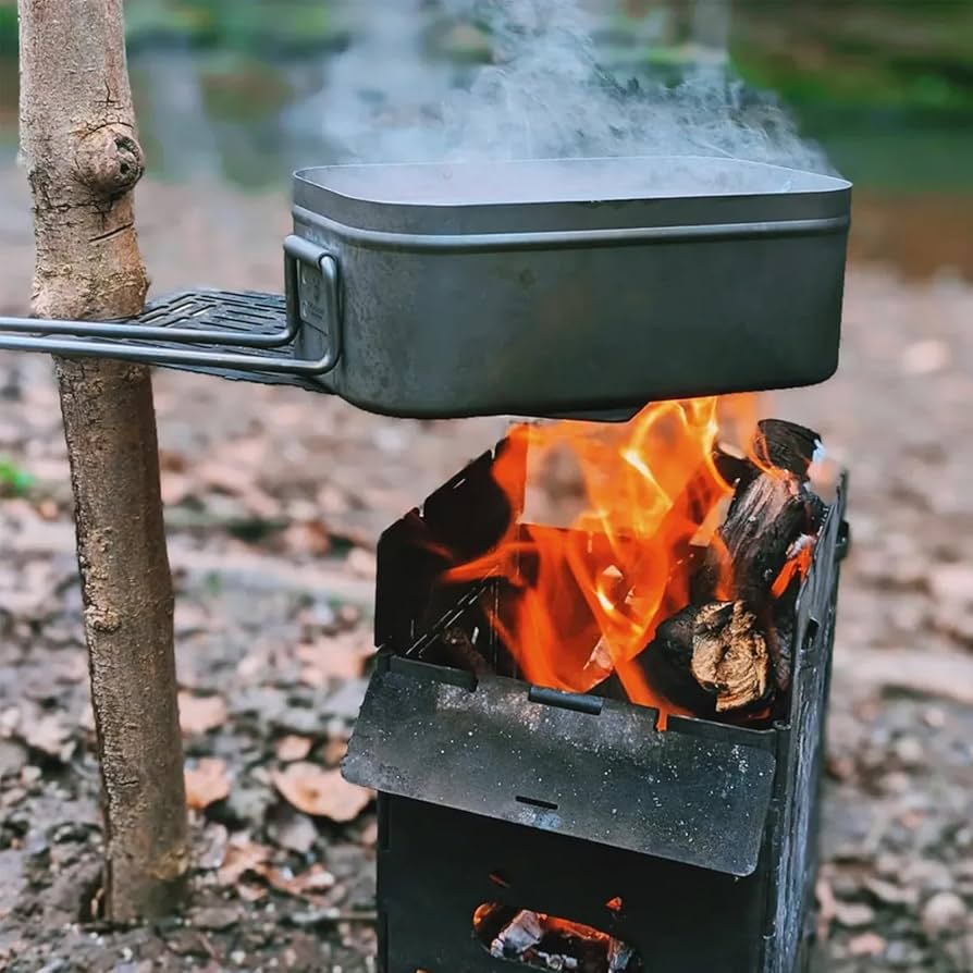 Amazon.com: SILVERANT Titanium Bento Camping Lunch Box Mess Kit