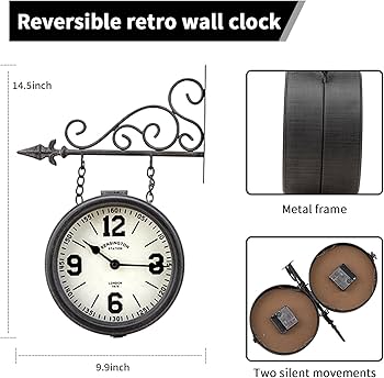 Amazon.co.jp: TOHOOYO ダブルフェイスクロック アイアン ロンドン時計