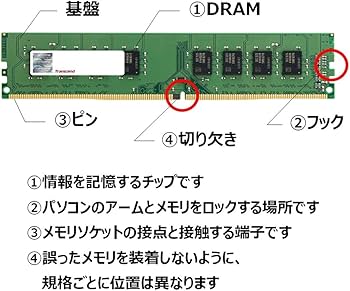 Amazon | Transcend デスクトップPC用 PC4-19200(DDR4-2400) 16GB 1.2V