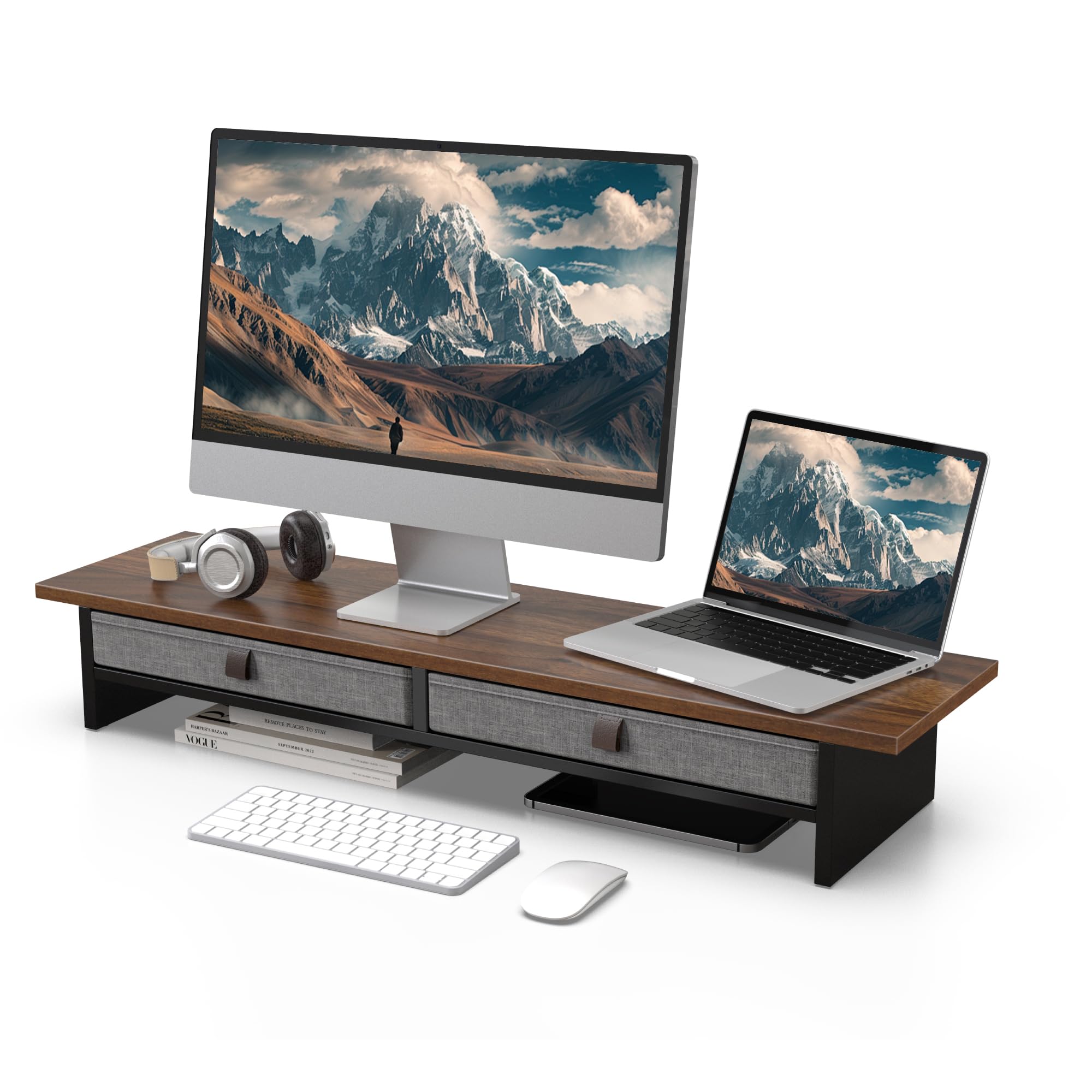 Amazon.co.jp: Fenge モニター台 卓上 パソコン台 デスクシェルフ