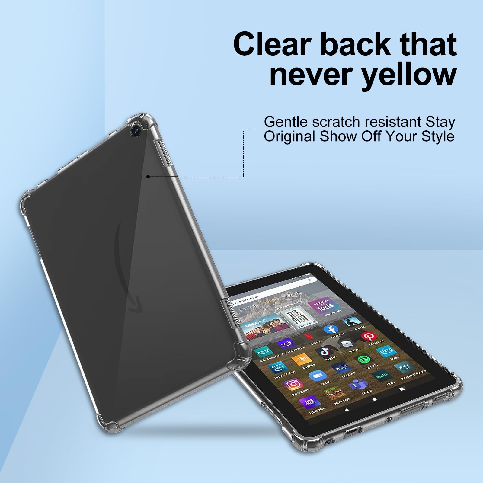 Amazon.com: JvKzaen Clear Case for Amazon Fire HD 8 & 8 Plus