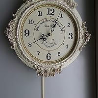 Amazon.co.jp: 電波掛け時計 ゴールデンエンジェルラウンド振り子時計W