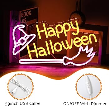 Amazon.co.jp: Happy Halloweenネオンサイン ハロウィンハッピーネオン