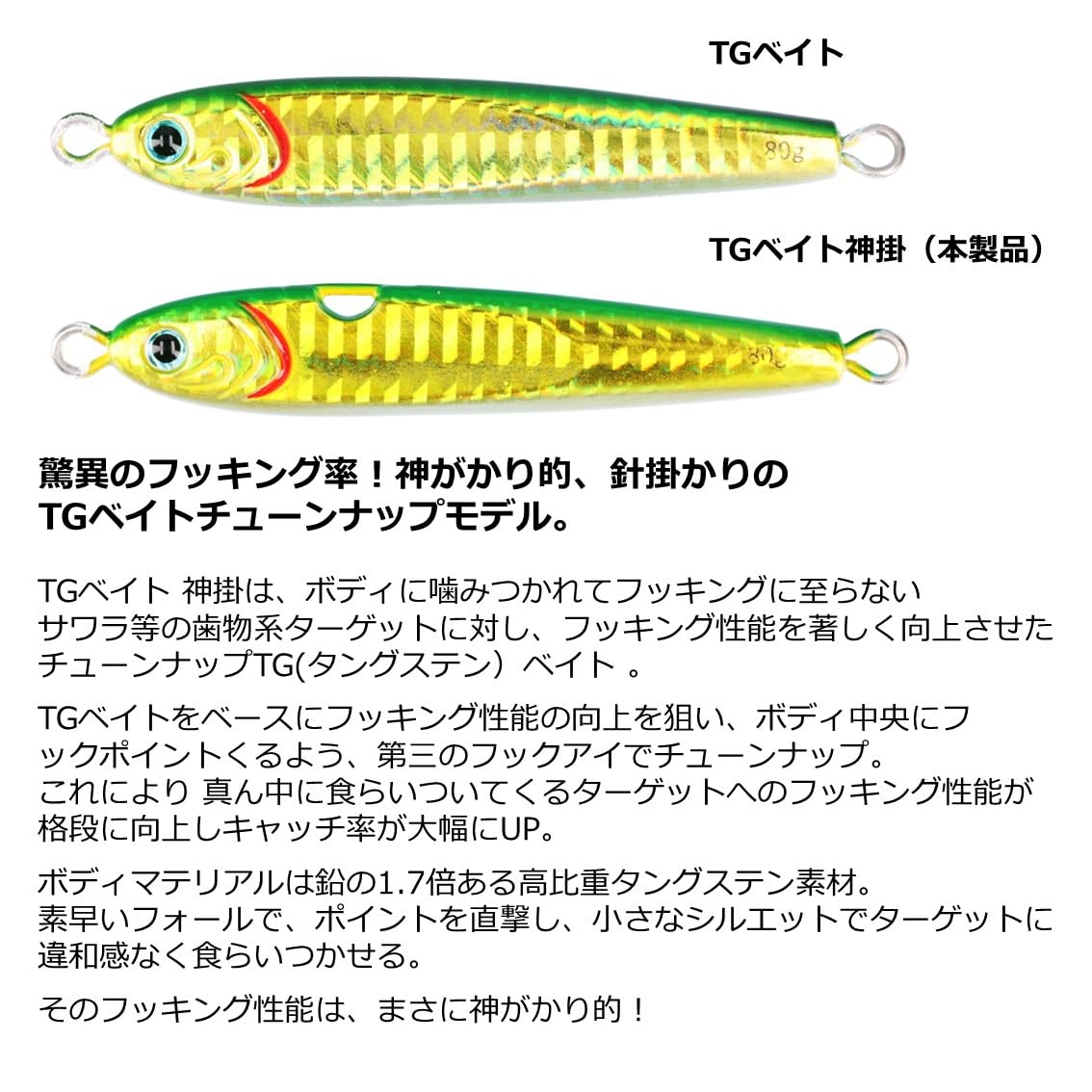 Amazon.co.jp: ダイワ(DAIWA) タングステンジグ TGベイト神掛 80G PH