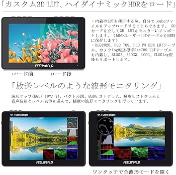 Amazon | Feelworld LUT7 PRO 7インチ超高輝度2200 nits 3D LUTタッチ