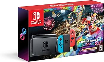 Nintendo Switch with Neon Blue and Neon Red Joyâ€'Con HAC-001 w