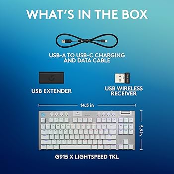 Amazon.com: Logitech G915 X Lightspeed TKL Low-Profile Wireless