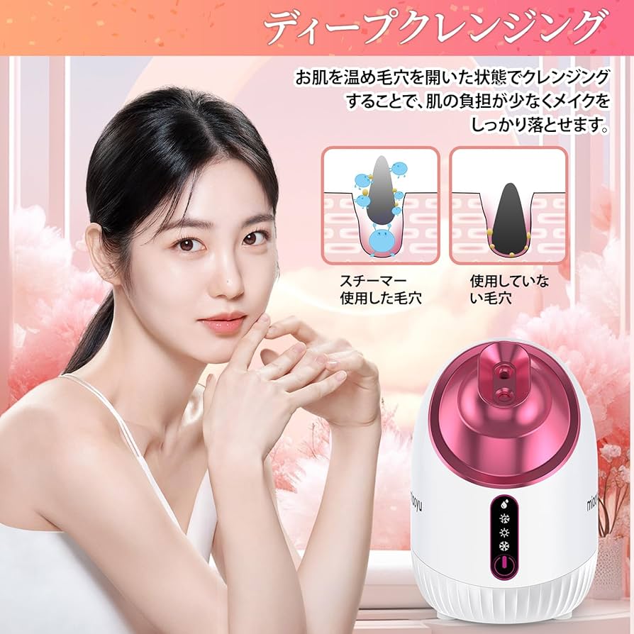 Amazon.co.jp: フェイススチーマー miaoyu 美顔器 フェイスケア 毛穴