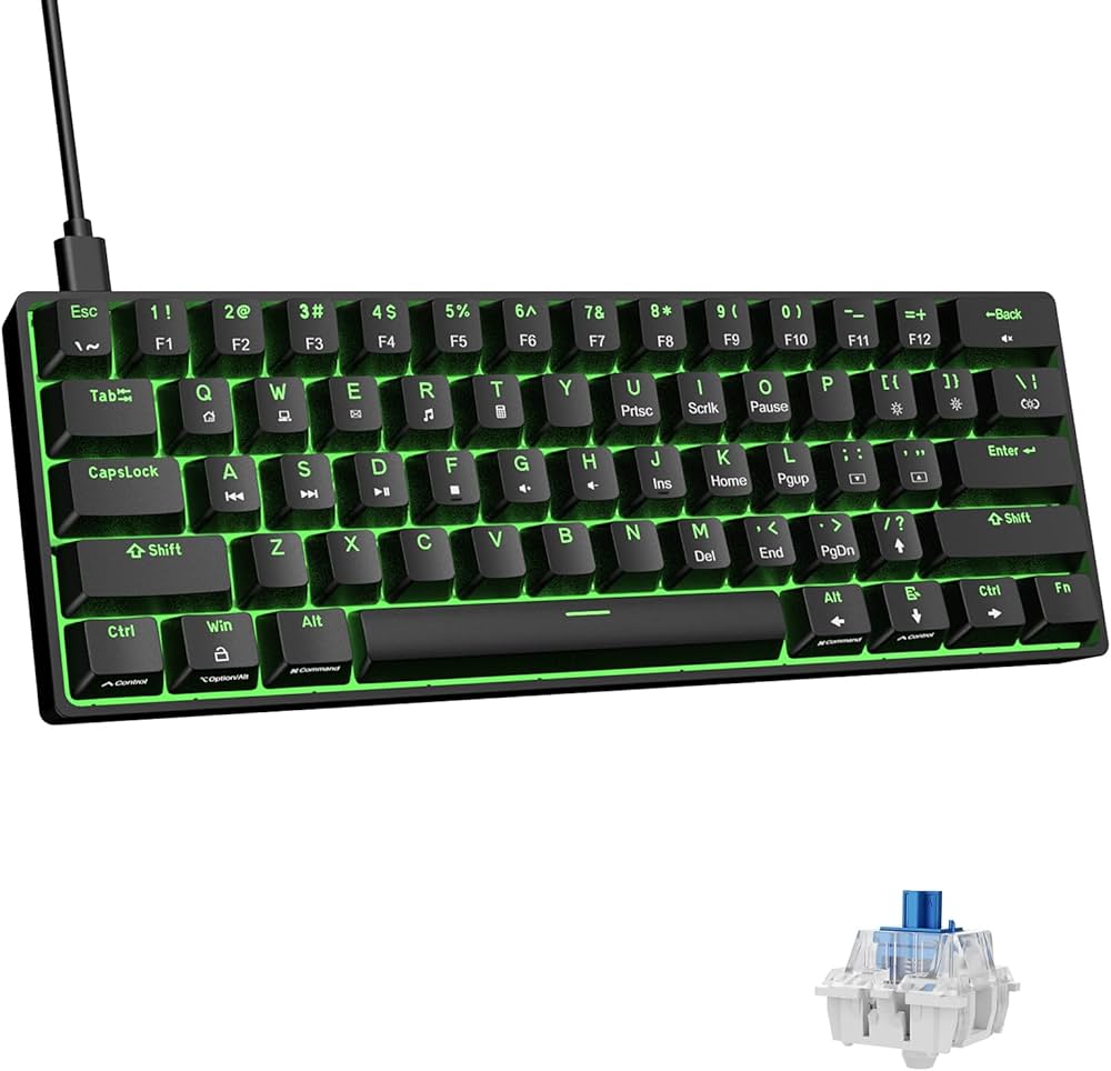 Amazon | DIERYA ゲーミングキーボード 青軸 Mini 小型 メカニカル