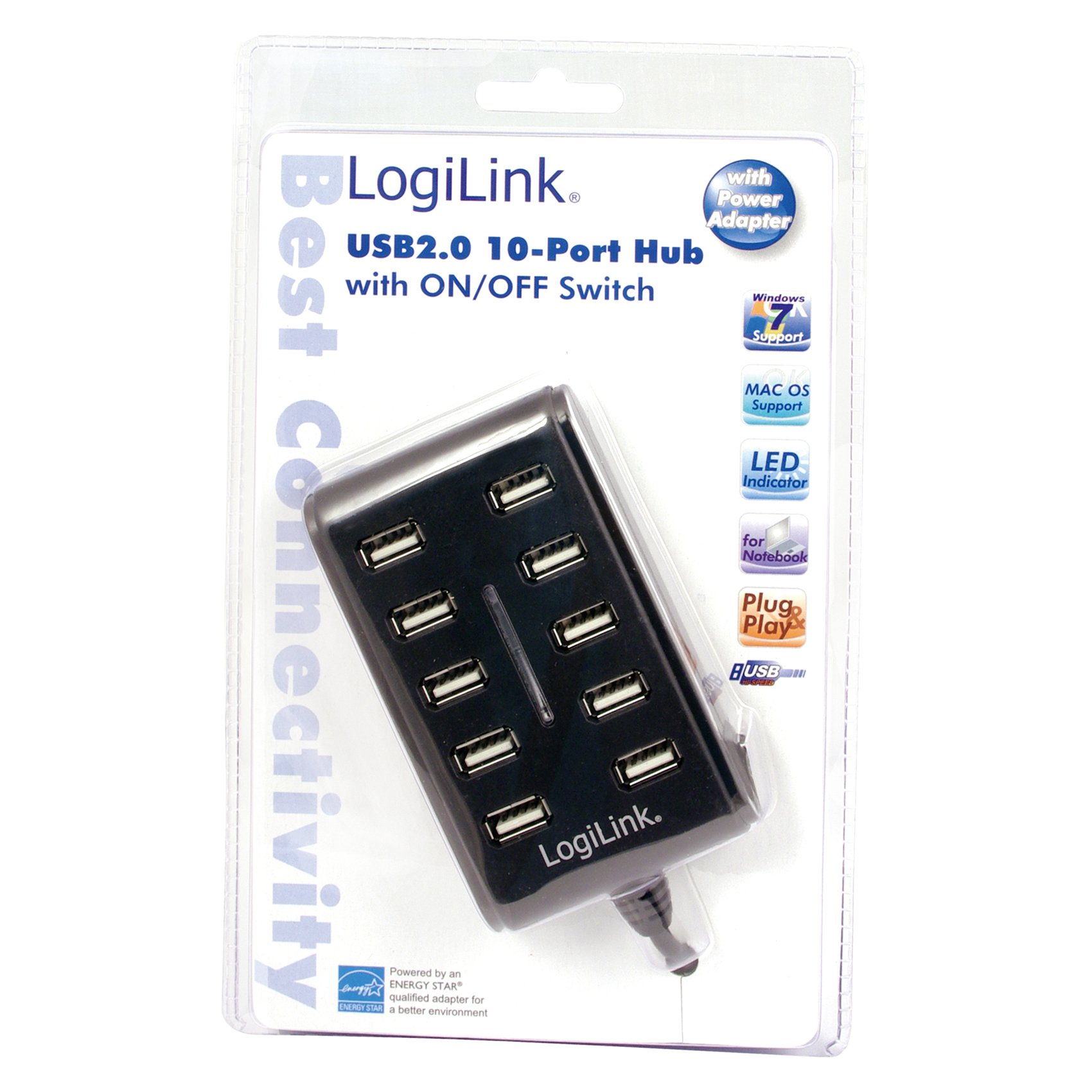 Amazon.co.jp: LogiLink USB2.0 10ポートハブ 黒 16744 : Computers