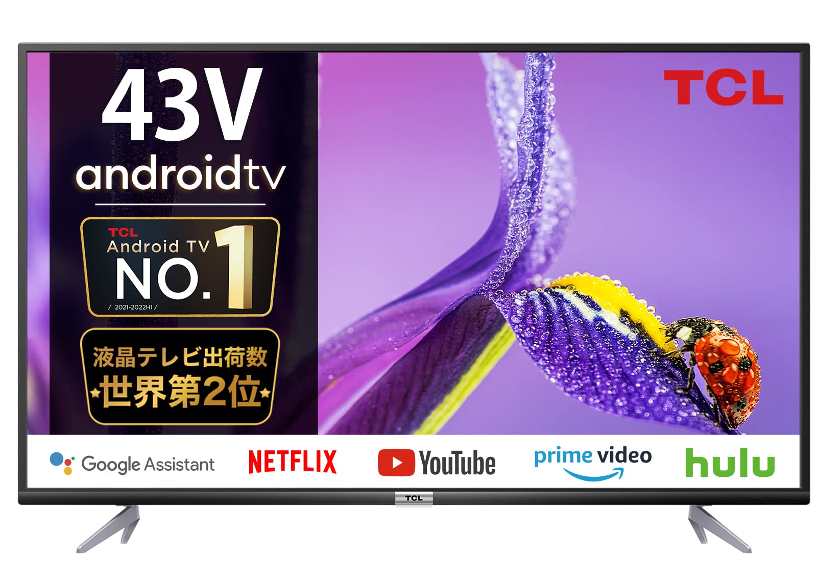 TCL 43V型 4K Google 43P63J TV チューナーレス 【公式通販】