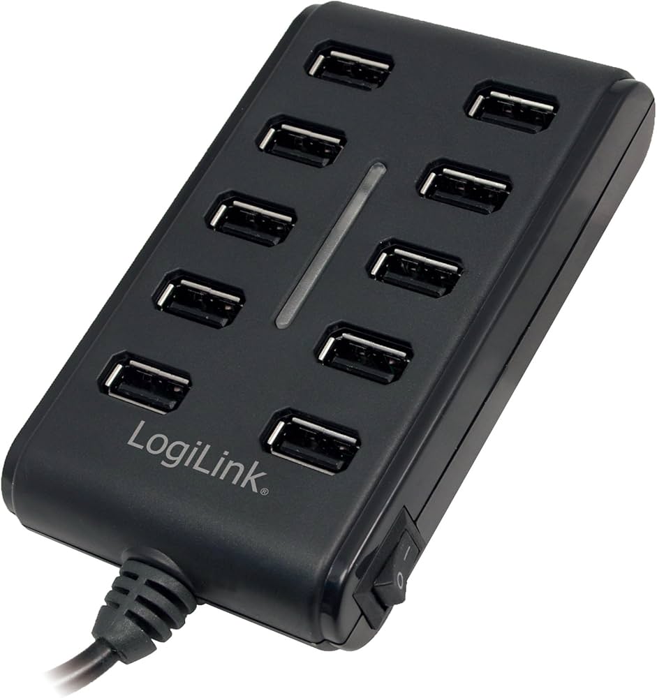 LogiLink UA0125 - USB 2.0 Hub, 10-Port mit EIN/AUS Schalter