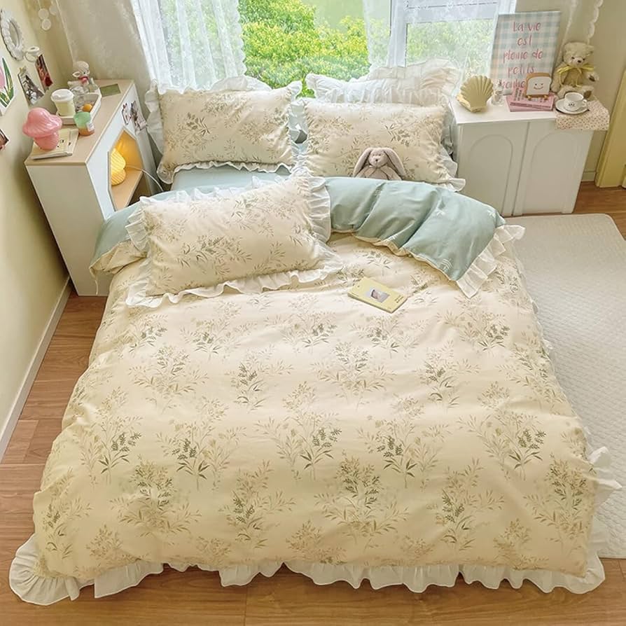 花柄フリル付きセミダブルカバーセット 楽天市場】送料無料 全4色 布団