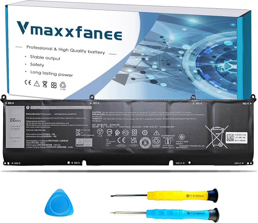 Amazon.com: Vmaxxfanee 69KF2 86Wh Laptop Battery Replacement for