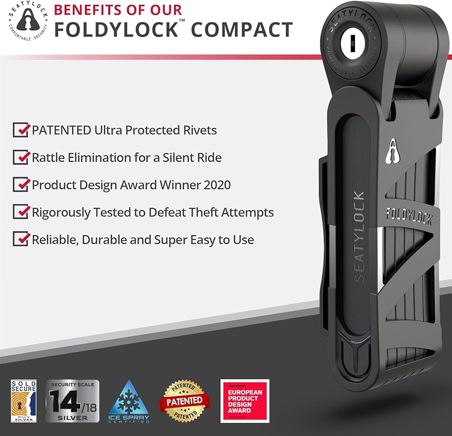 Amazon.com: Seatylock FoldyLock Compact Folding Bike Lock - Award
