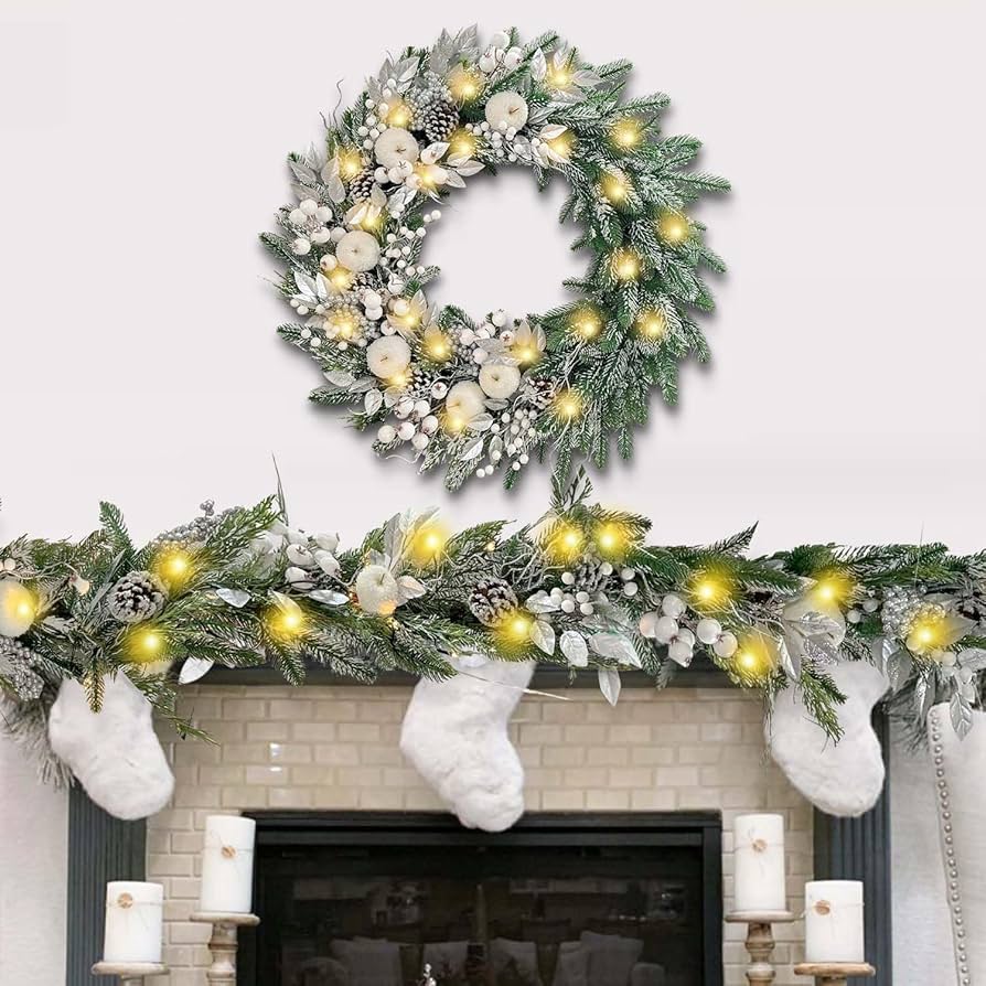 Amazon.com: WANNA-CUL Pre-Lit 30 Inch Large Christmas Wreath for