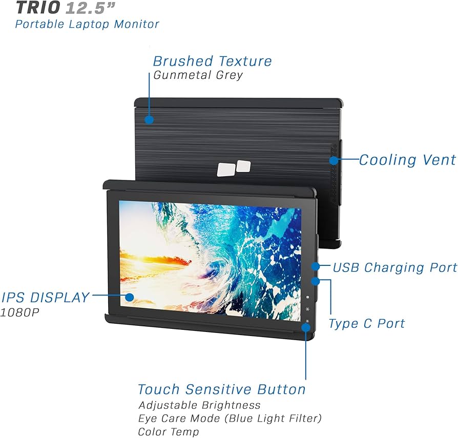 Amazon.com: Trio Mobile Pixels Trio Portable Monitor for Laptops