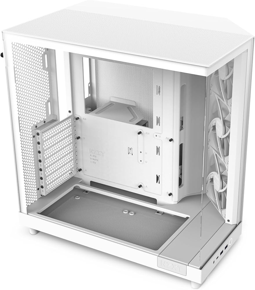 Amazon | NZXT H6 Flow White 2面ウルトラクリア 強化ガラスパネル採用