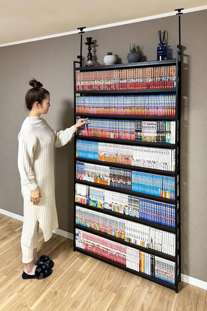 Amazon｜【大容量なのに場所を取らない本棚】 8tail 本棚 突っ張り