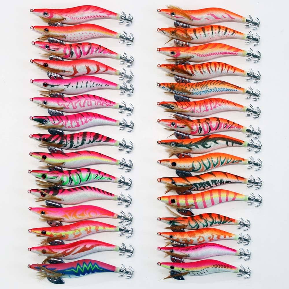 Amazon | 夜光 ピンク オレンジ 赤色 エギ 3.0/3.5号 30種類 30個