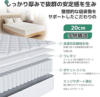 Amazon.co.jp: 【VIGOR】Novilla マットレス ダブル やや硬め 厚さ20cm
