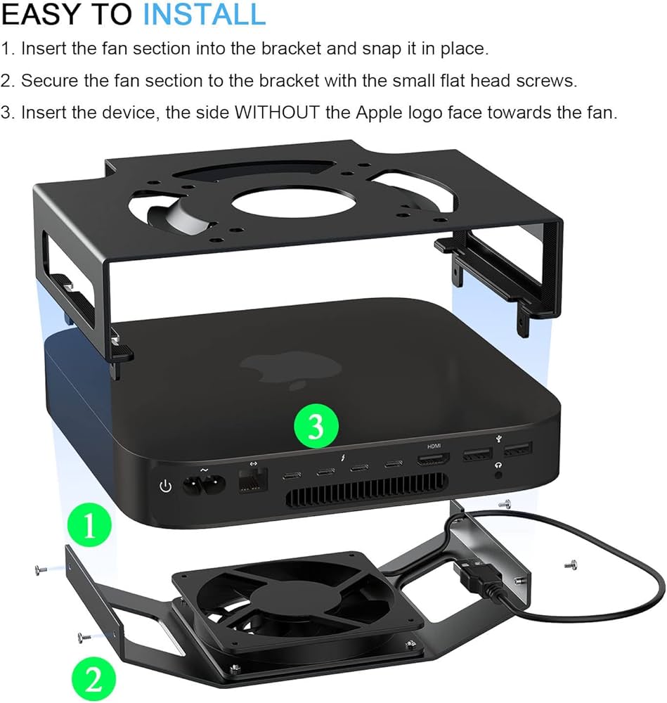 Amazon.co.jp: Mac mini冷却ファンマウント、IFCASE モニター背面