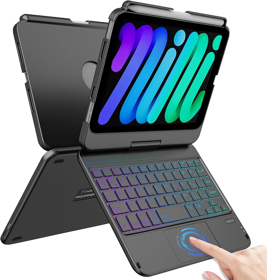 Amazon.com: FUWANG Touchpad Keyboard Case for iPad mini 7 A17 Pro