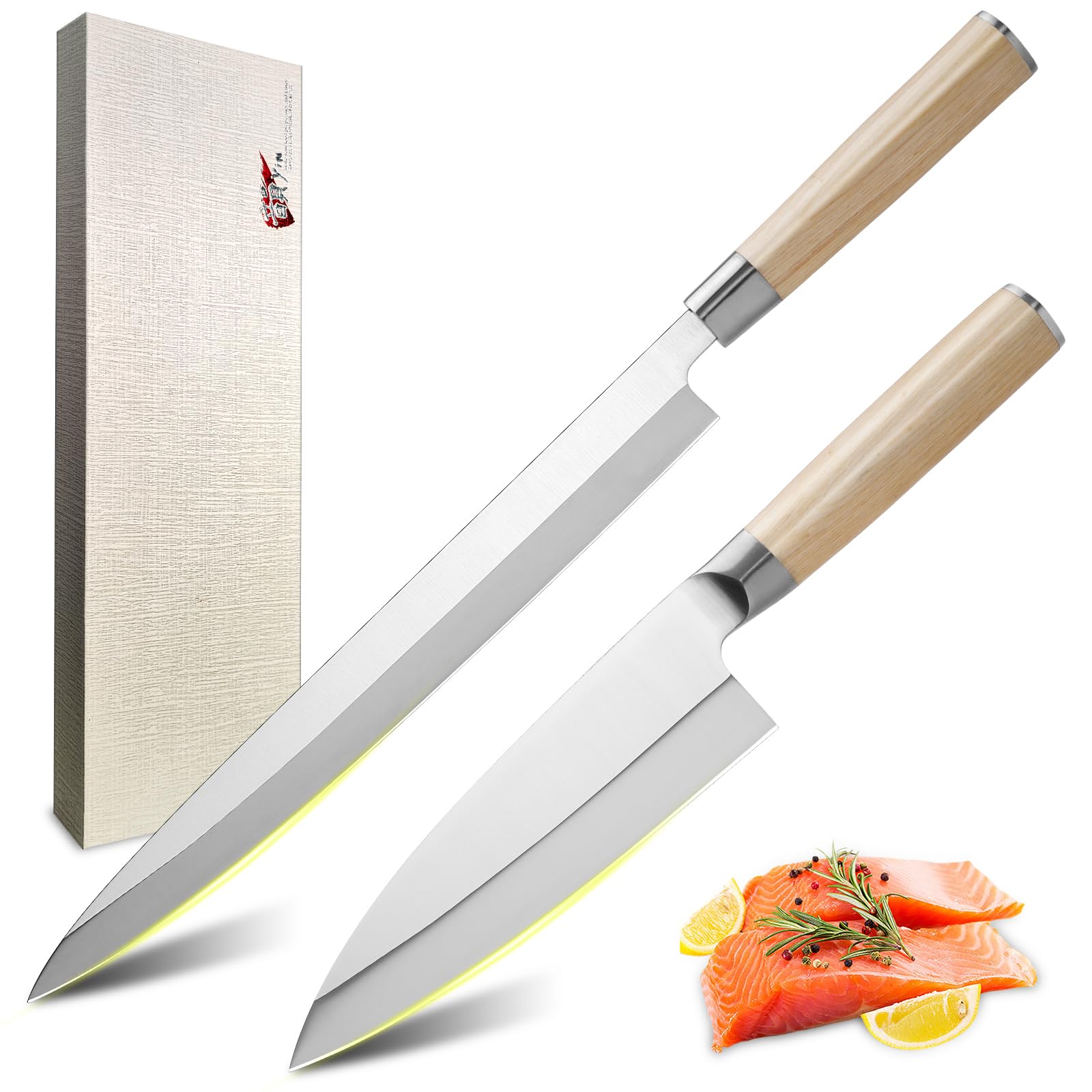 Amazon | 包丁セット 韻yin【刺身包丁・出刃包丁】2点セット 高炭素