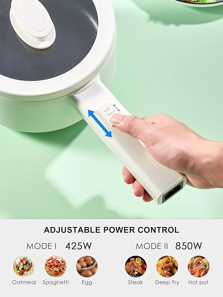 Amazon.com: Hot Pot Electric With Steamer, 1.6L Ramen Cooker Non