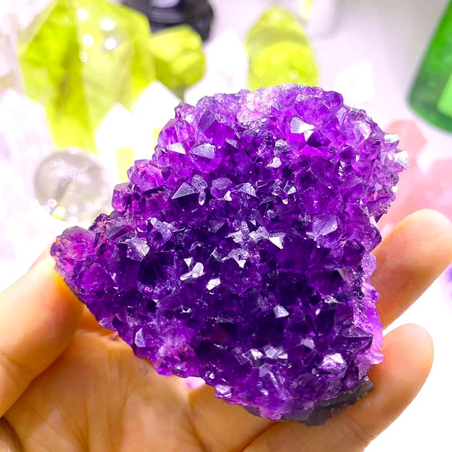 Amazon.co.jp: 完全天然石 アメジスト原石 65-80g 紫水晶 美しい紫色を