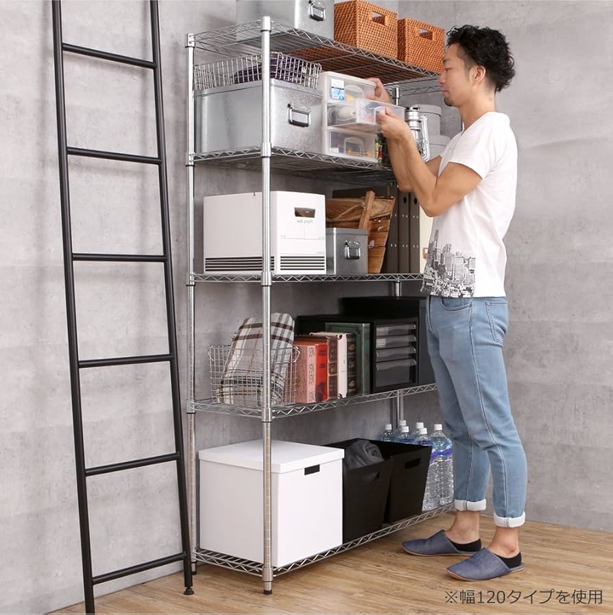 Amazon｜ドウシシャ 棚 ルミナス互換 メタル ルミナスラック 幅120 5段