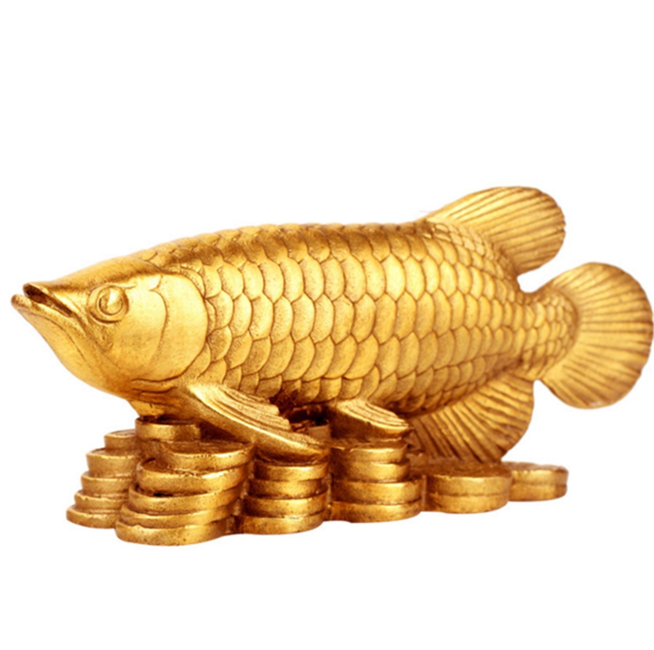 Amazon.co.jp: 金龍魚 アロワナ 銅製 招財 風水置物 魚の置物 風水