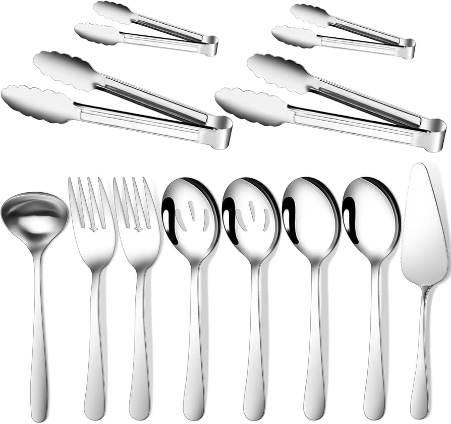 Amazon.com | Gisly 12-Piece Serving Set - Large Spoons, Forks